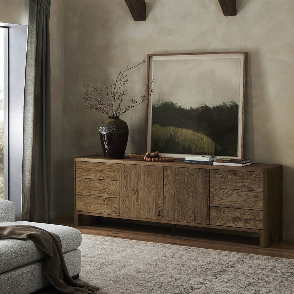 Four Hands - Noeline Media Console - Resawn Worn Oak - 242372-002 view 4