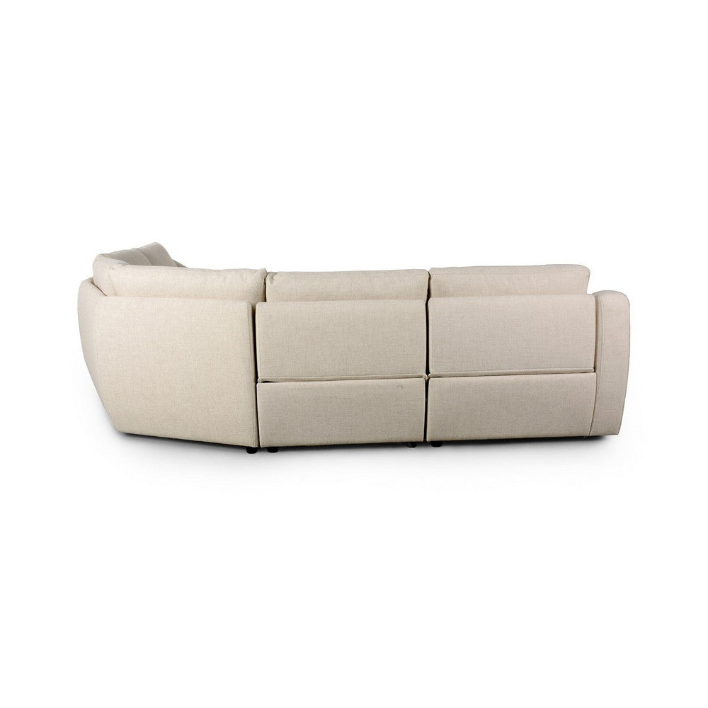 Four Hands - Norwood - 	Crawford Power Recliner 5-Piece Sectional Sofa - Antigo Natural - 247731-002_CLOSEOUT view 4