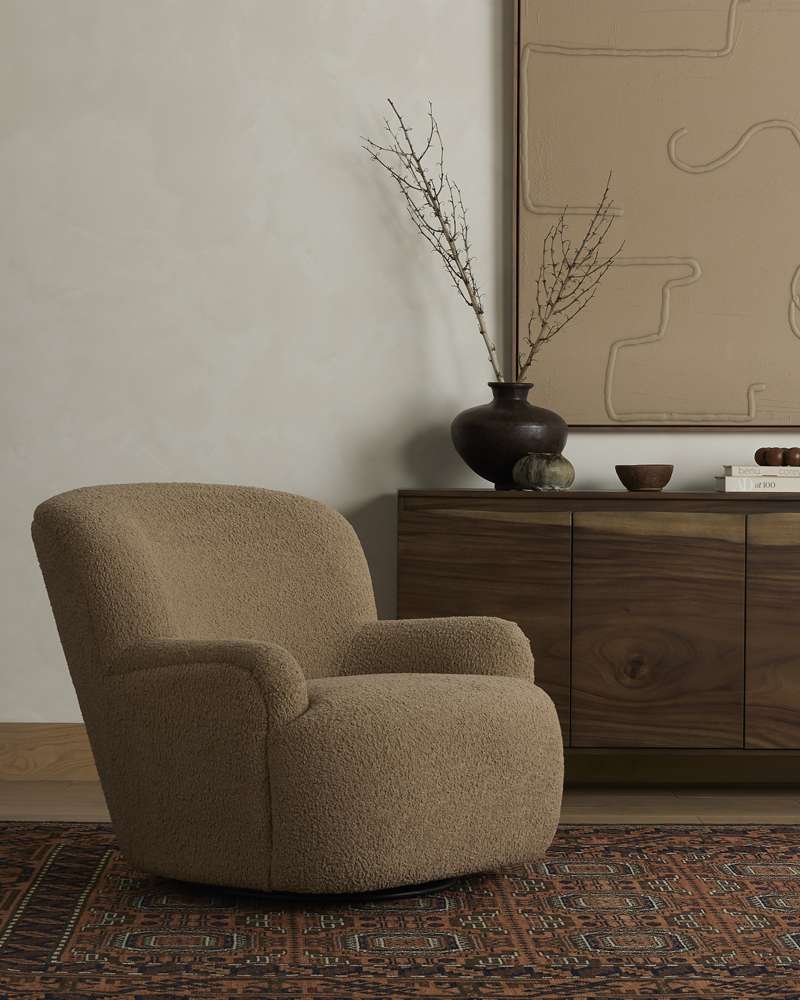 Four Hands - Norwood - Kadon Swivel Chair-Sheepskin Camel - 231717-001 veiw 8