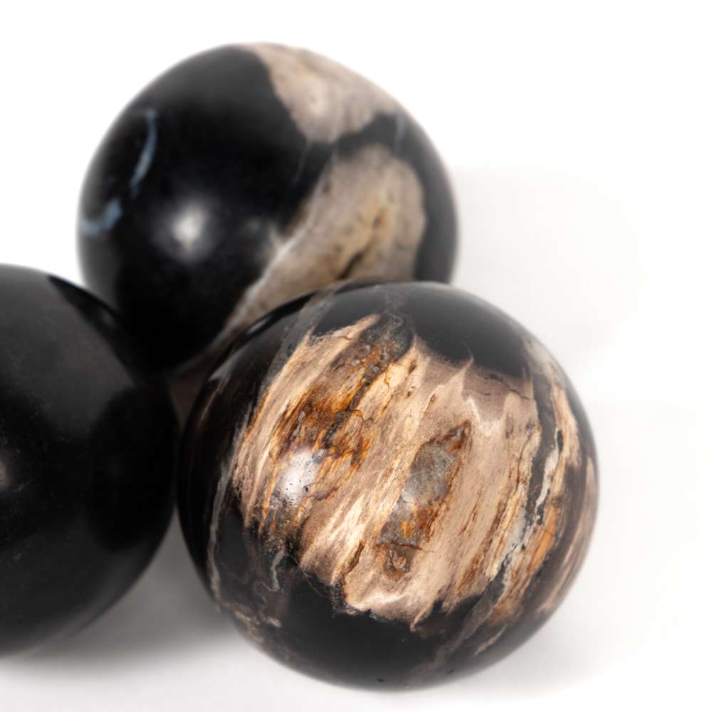 Four Hands - Petrified Wood Balls, Set 3 - Dark - 227718-001 veiw 3
