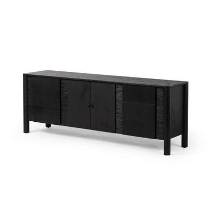 Four Hands - Pollard Media Console - Brushed Ebony Oak Veneer - 234976-001 veiw 1