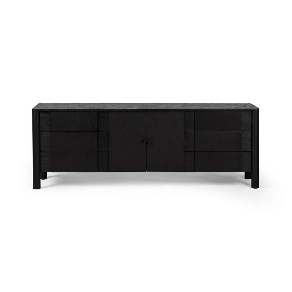 Four Hands - Pollard Media Console - Brushed Ebony Oak Veneer - 234976-001 veiw 2