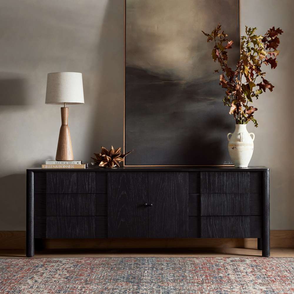 Four Hands - Pollard Media Console - Brushed Ebony Oak Veneer - 234976-001 veiw 4