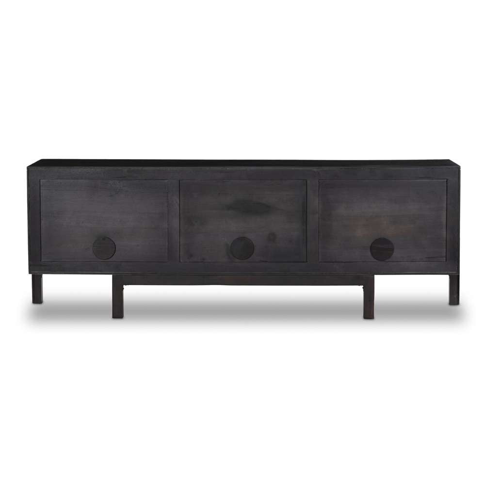 Four Hands - Reza Media Console - Worn Black Parawood - 108962-003 veiw 3