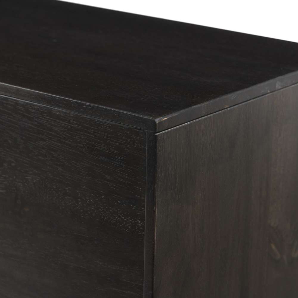 Four Hands - Reza Media Console - Worn Black Parawood - 108962-003 veiw 7