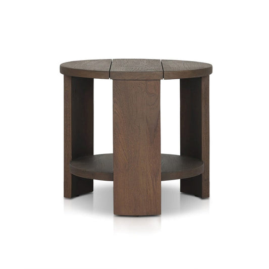 Four Hands - Roca Outdoor Round End Table - Stained Heritage Brown-FSC - 245170-001 view 1