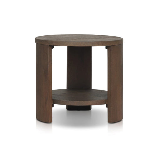 Four Hands - Roca Outdoor Round End Table - Stained Heritage Brown-FSC - 245170-001 view 2