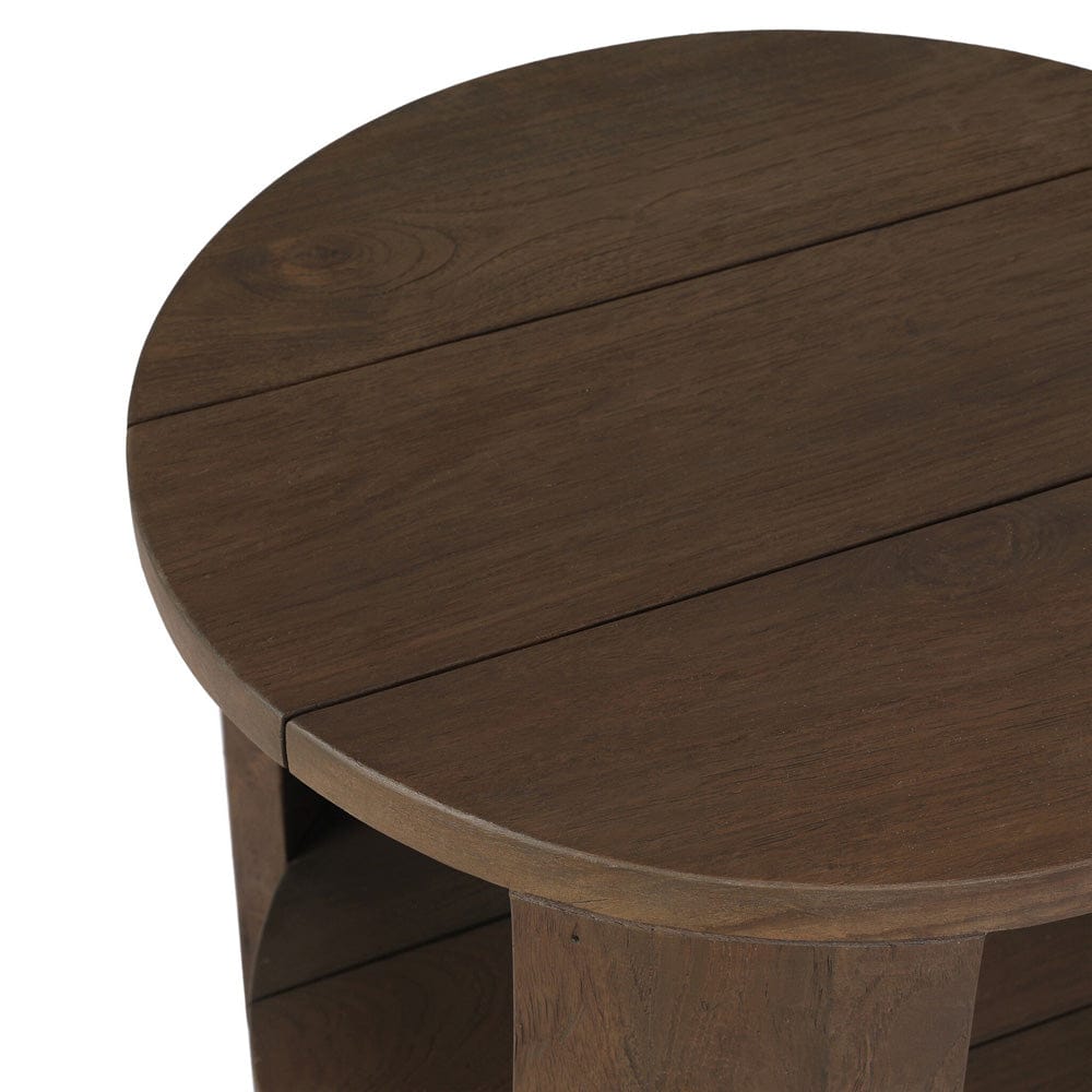 Four Hands - Roca Outdoor Round End Table - Stained Heritage Brown-FSC - 245170-001 view 7