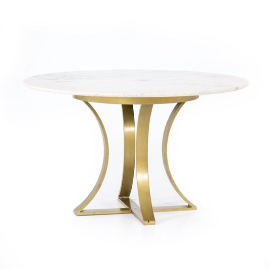 Four Hands - Gage Dining Table 48in - Polished White Mar - IRCK-241 veiw 1