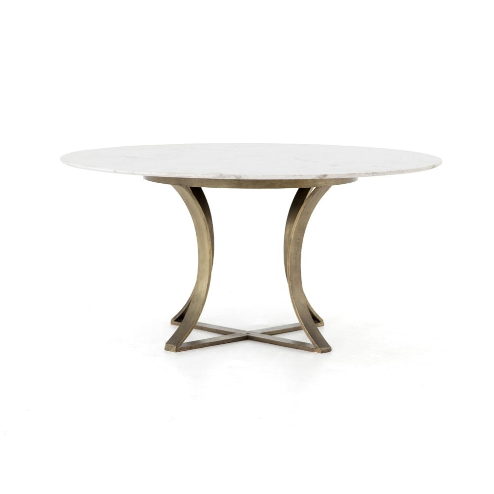 Four Hands - Gage Dining Table 60in - Polished White Mar - IRCK-144 veiw 1