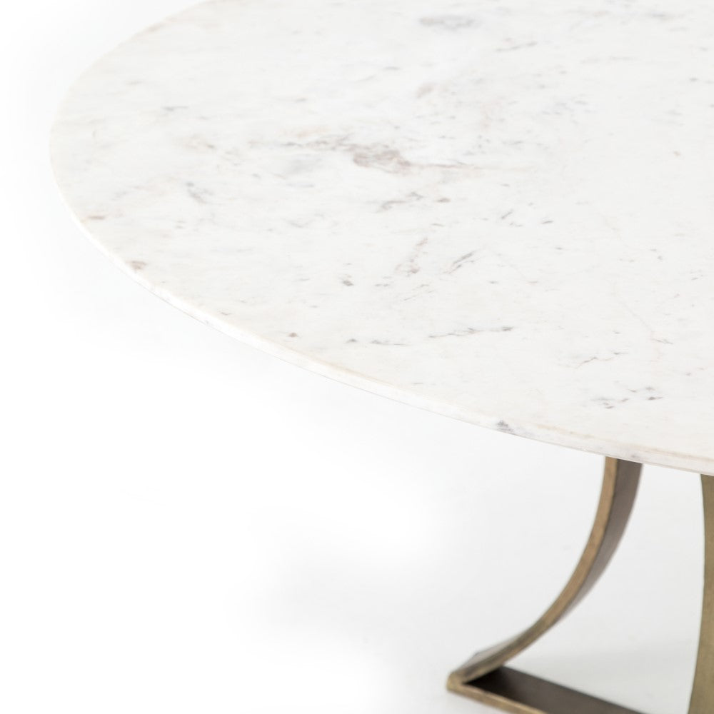 Four Hands - Gage Dining Table 60in - Polished White Mar - IRCK-144 veiw 3