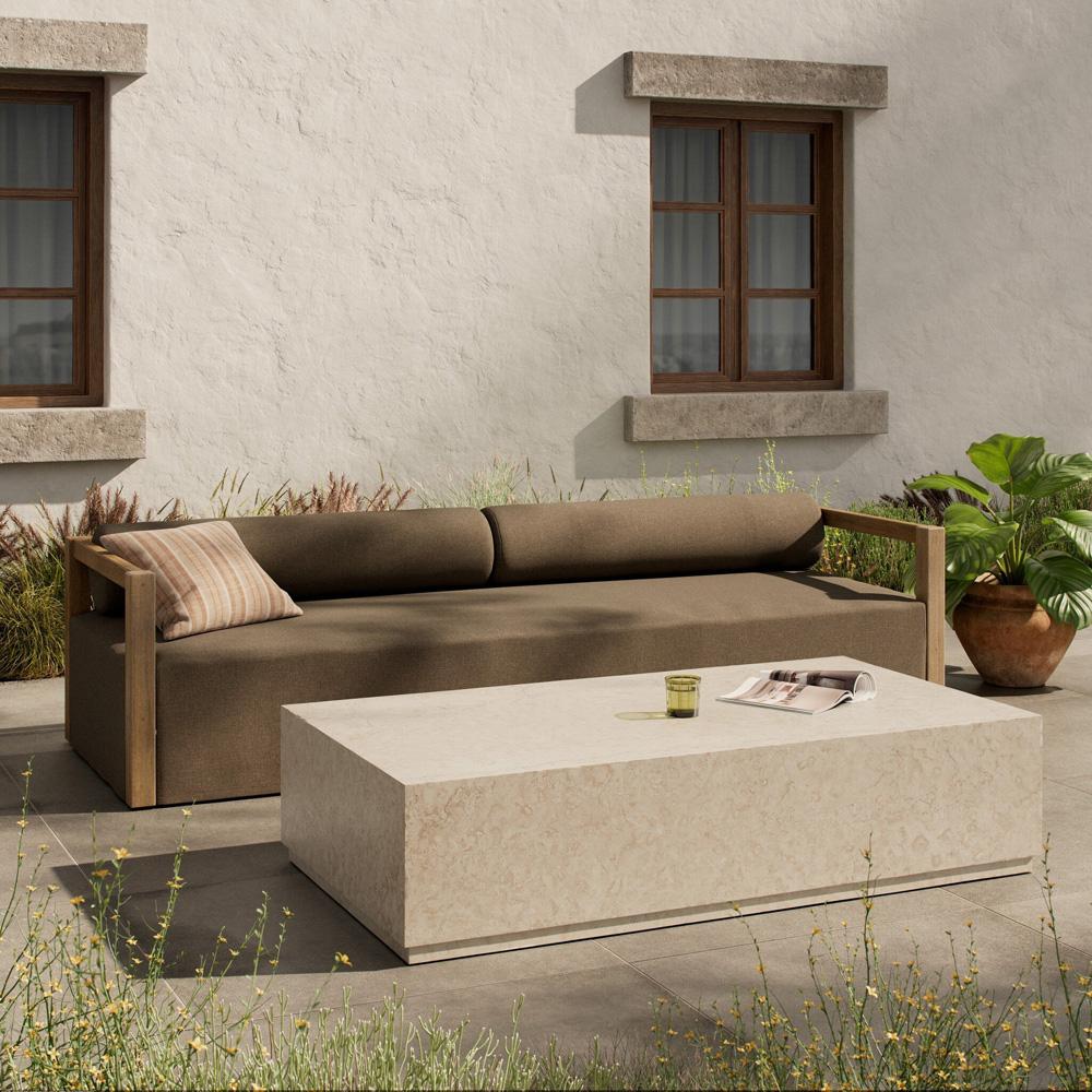 Four Hands - Rockwell - Oakland Outdoor Rectangular Coffee Table - Outdoor Cream Marble - 239146-002 veiw 9
