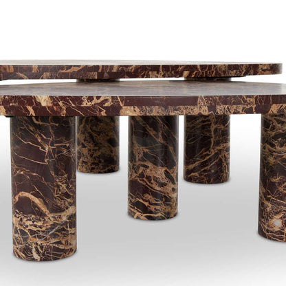 Four Hands - Rockwell - Zion Coffee Table Set-Merlot Marble - 238223-001 veiw 6