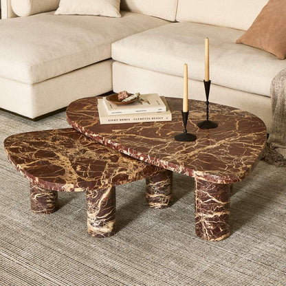 Four Hands - Rockwell - Zion Coffee Table Set-Merlot Marble - 238223-001 veiw 7