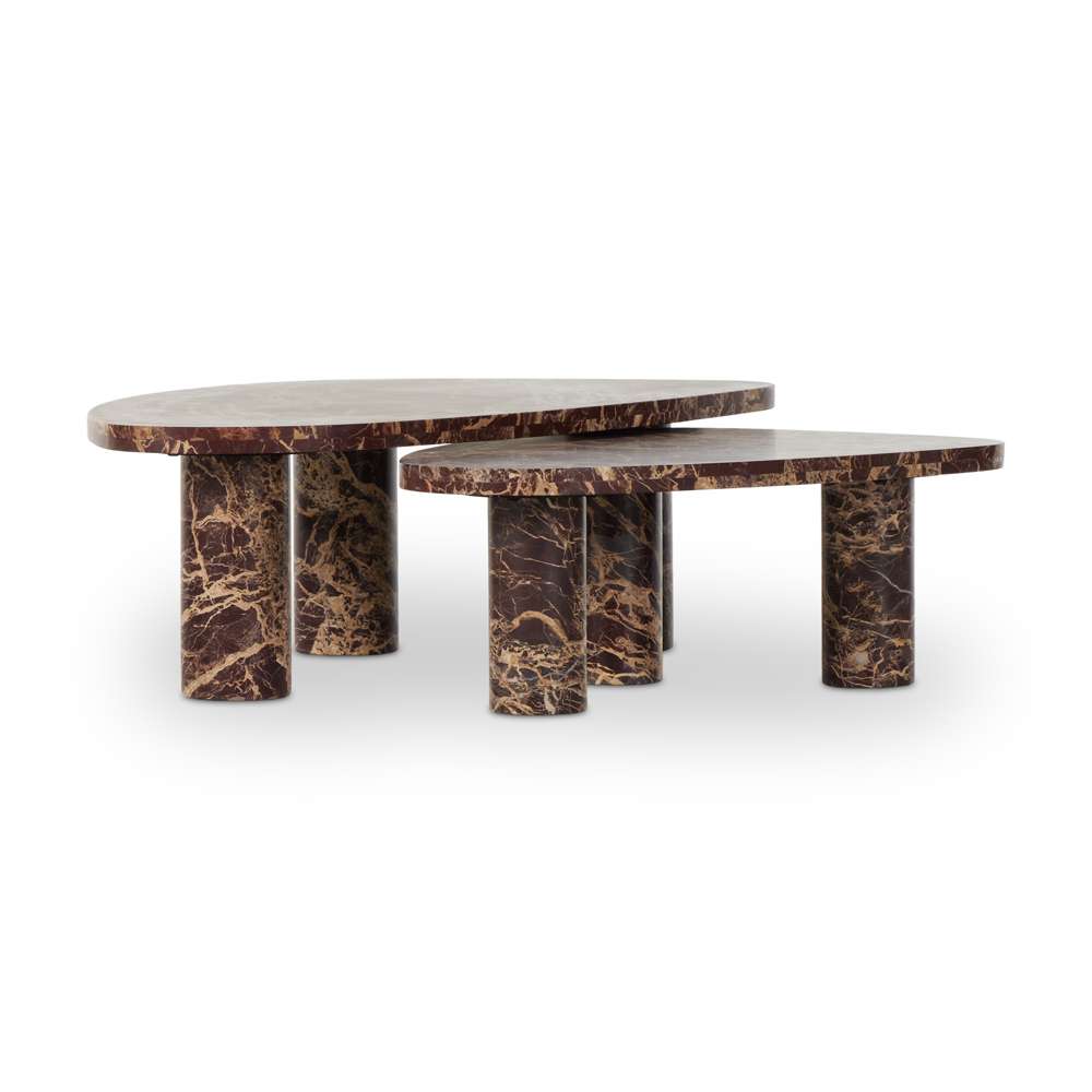 Four Hands - Rockwell - Zion Coffee Table Set-Merlot Marble - 238223-001 veiw 8
