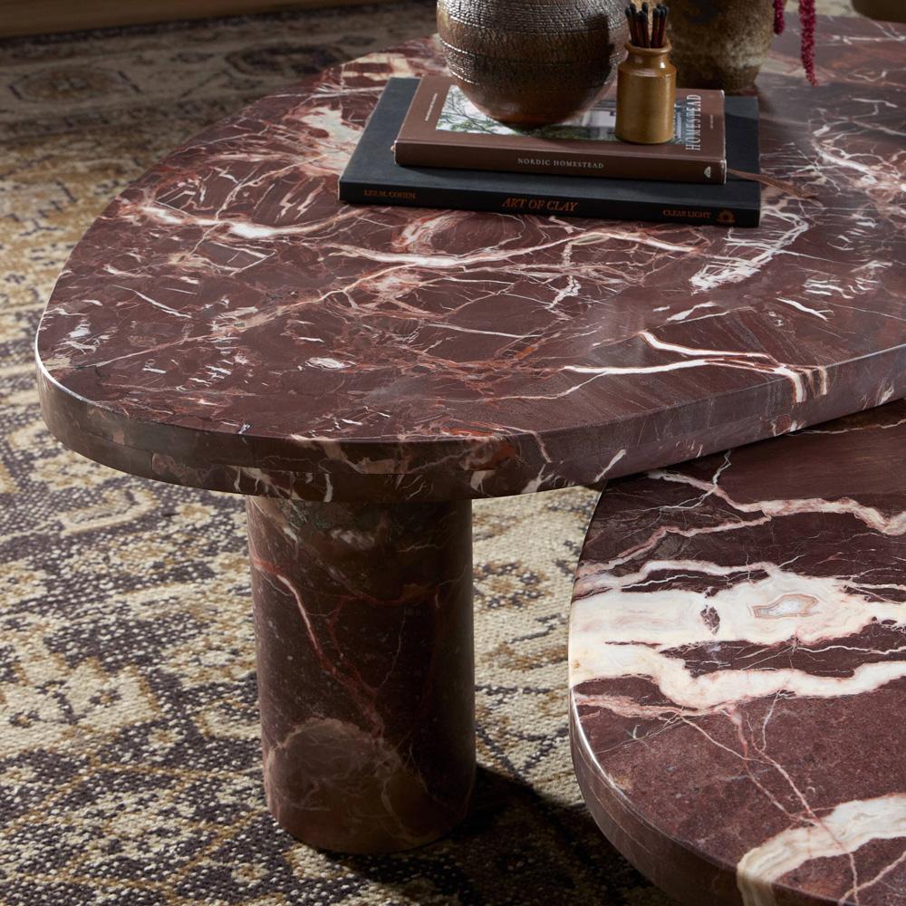 Four Hands - Rockwell - Zion Coffee Table Set-Merlot Marble - 238223-001 veiw 12