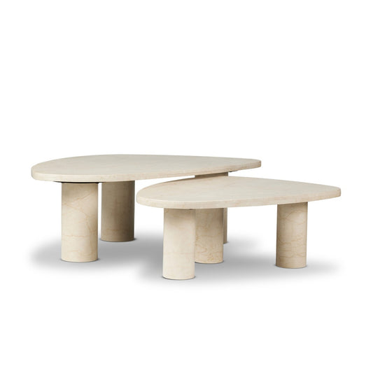 Four Hands - Rockwell - Zion Nesting Coffee Table Set - Cream Marble - 238223-003 veiw 1