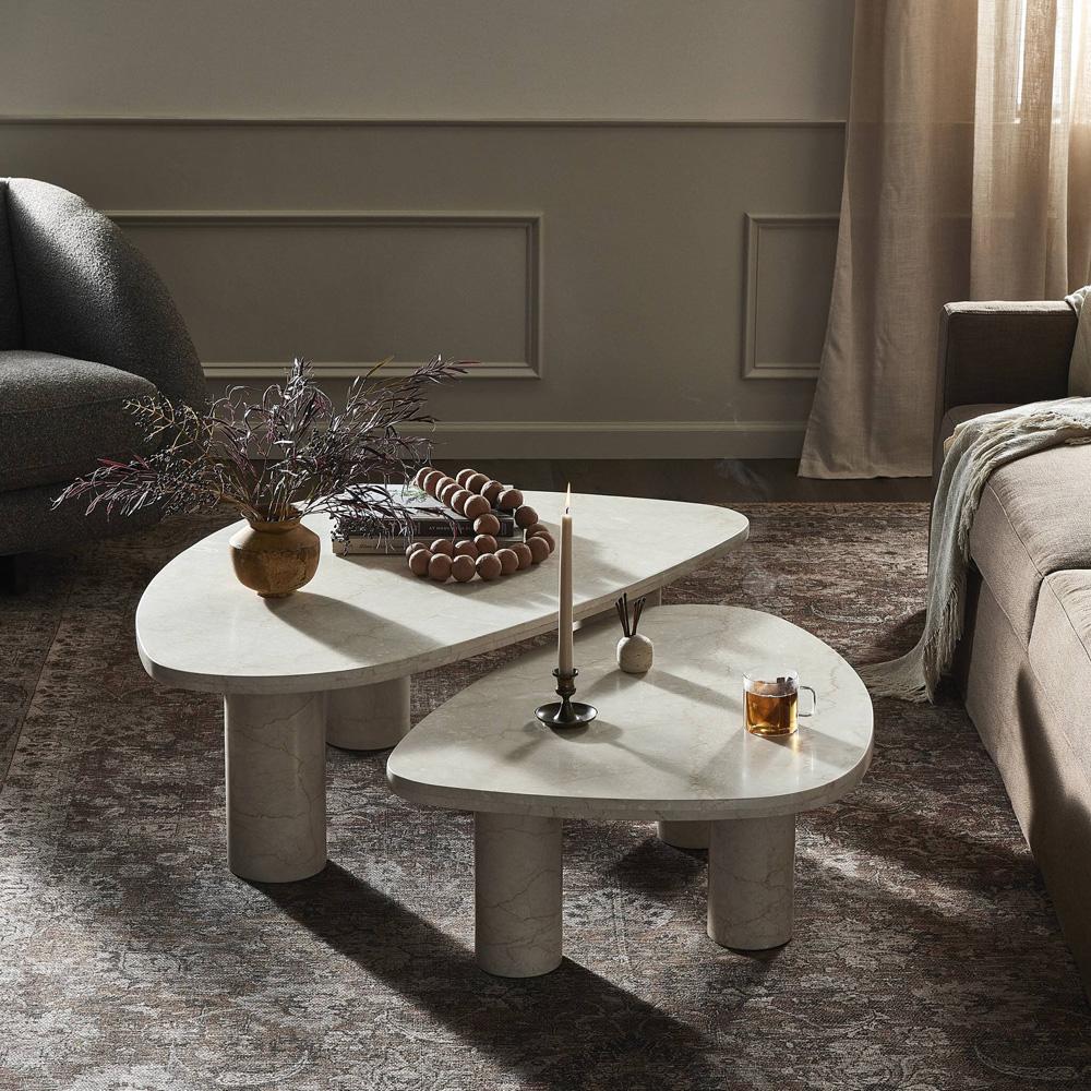 Four Hands - Rockwell - Zion Nesting Coffee Table Set - Cream Marble - 238223-003 veiw 11