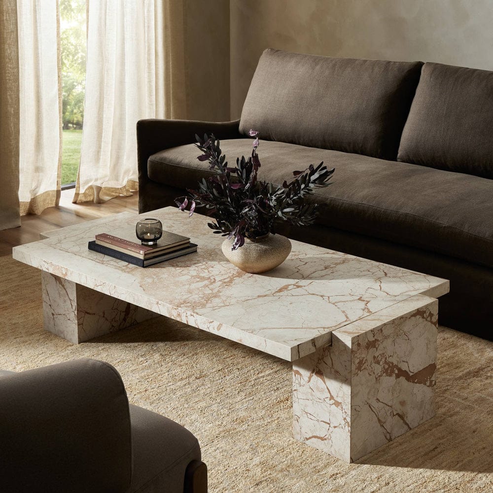 Four Hands - Romano Coffee Table - Desert Taupe Marble - 237772-001 view 4