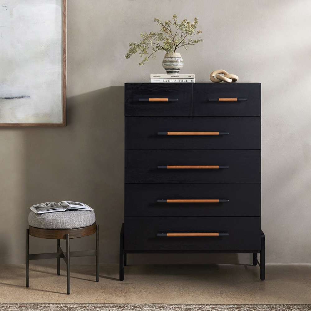 Four Hands - Rosedale 6 Drawer Tall Dresser - Ebony Oak Veneer - 108708-003 veiw 5