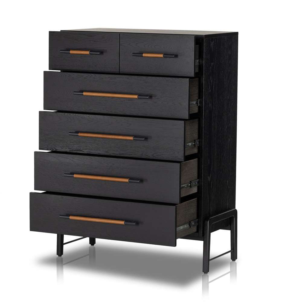 Four Hands - Rosedale 6 Drawer Tall Dresser - Ebony Oak Veneer - 108708-003 veiw 6