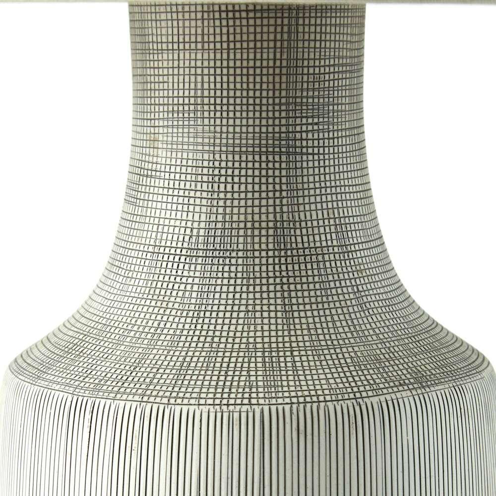 Four Hands - Ryker - Ombak Table Lamp - Black & White Grid Ceramic - 229308-001 veiw 3