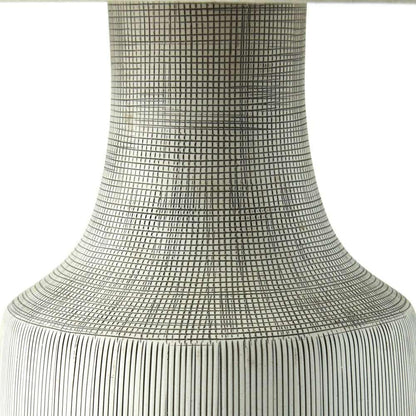 Four Hands - Ryker - Ombak Table Lamp - Black & White Grid Ceramic - 229308-001 veiw 3