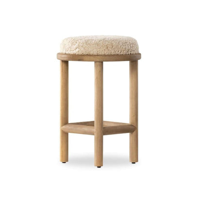 Four Hands - Saldino Stool - Beige Shearling - 228599-003 veiw 1