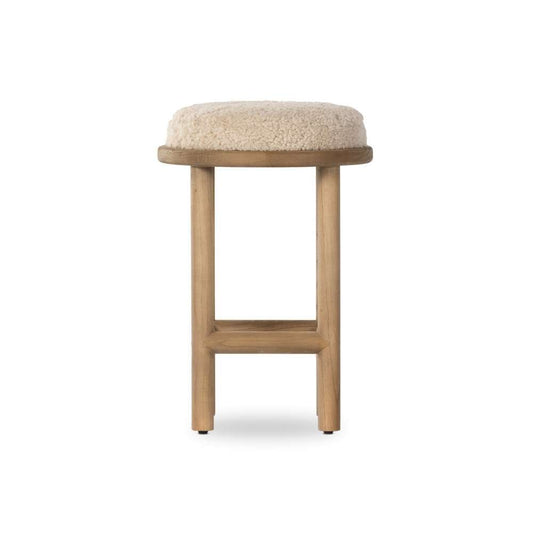 Four Hands - Saldino Stool - Beige Shearling - 228599-003 veiw 2