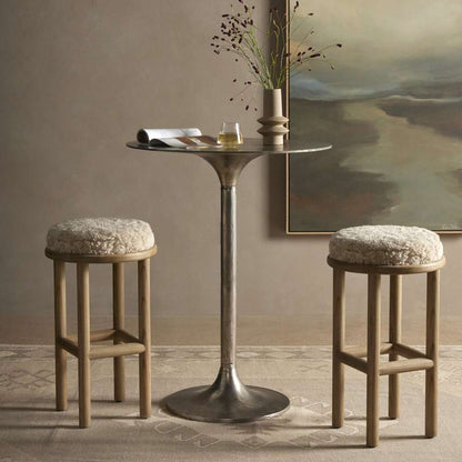 Four Hands - Saldino Stool - Beige Shearling - 228599-003 veiw 5