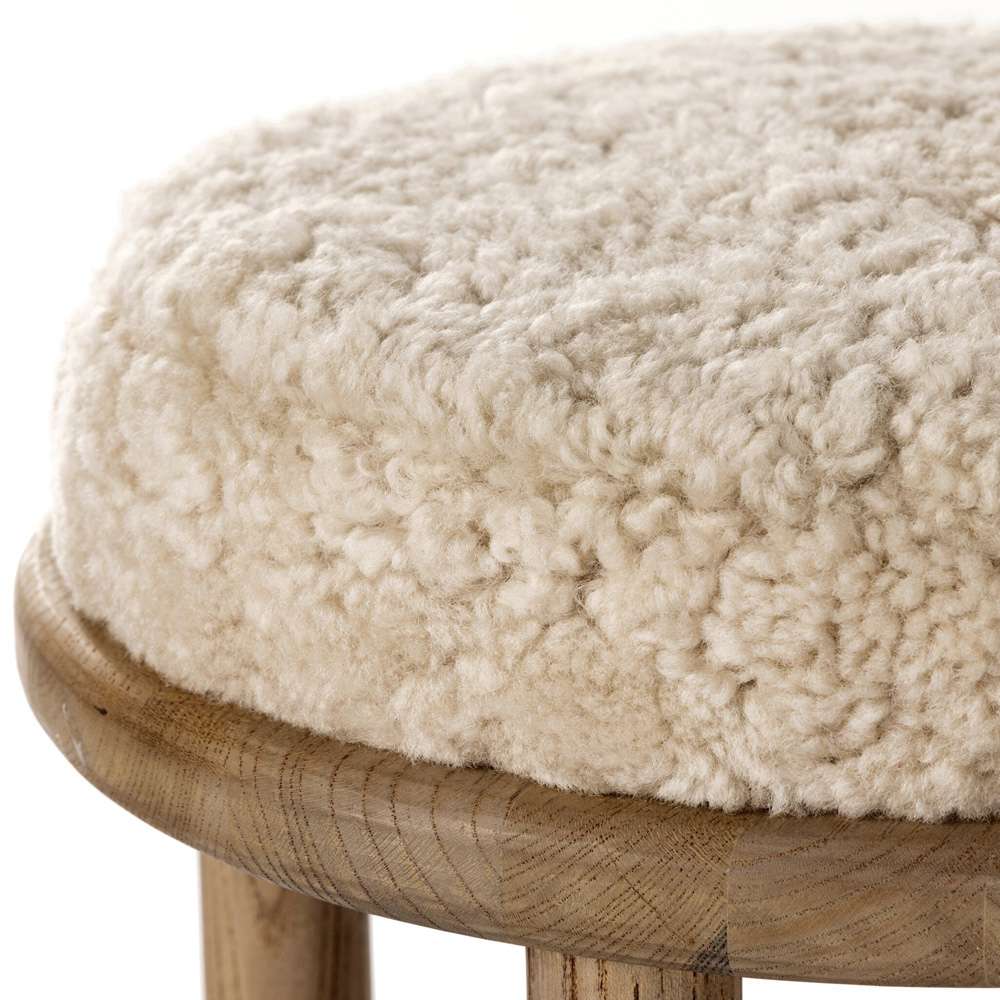 Four Hands - Saldino Stool - Beige Shearling - 228599-003 veiw 6