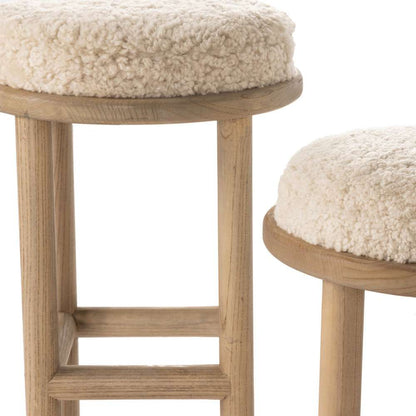 Four Hands - Saldino Stool - Beige Shearling - 228599-003 veiw 12