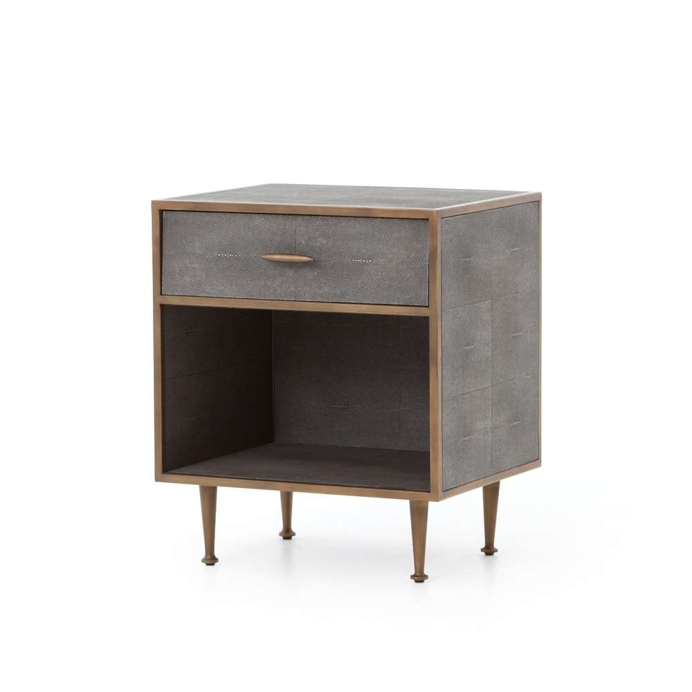 Four Hands - Shagreen Bedside Table - Grey Shagreen - 107635-004 veiw 1