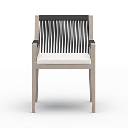Four Hands - Sherwood Outdoor Dining Armchair, Weathered Grey - Venao Ivory - 223831-012 view 1