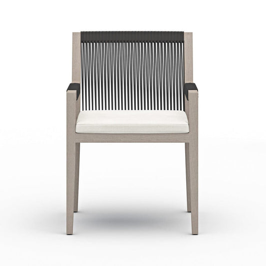 Four Hands - Sherwood Outdoor Dining Armchair, Weathered Grey - Venao Ivory - 223831-012 view 1
