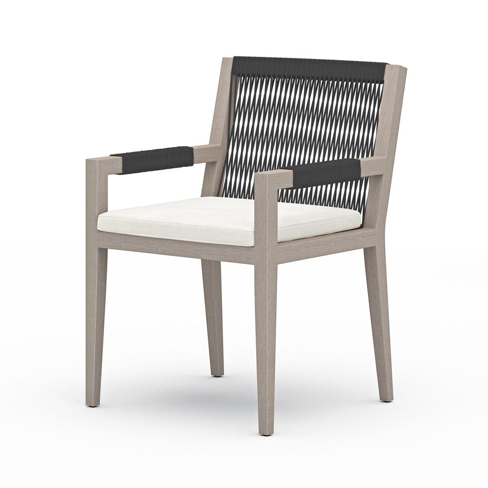 Four Hands - Sherwood Outdoor Dining Armchair, Weathered Grey - Venao Ivory - 223831-012 view 2