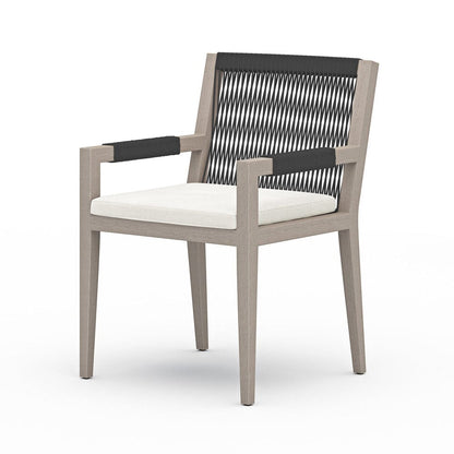 Four Hands - Sherwood Outdoor Dining Armchair, Weathered Grey - Venao Ivory - 223831-012 view 2