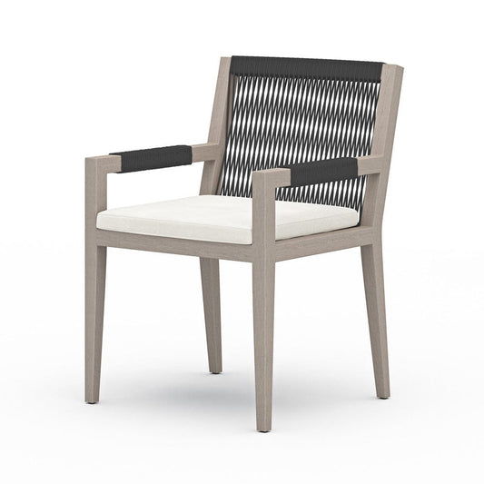 Four Hands - Sherwood Outdoor Dining Armchair, Weathered Grey - Venao Ivory - 223831-012 view 2