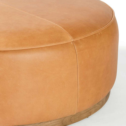 Four Hands - Sinclair Large Round Ottoman - Bttrscotch - 106119-012 veiw 2