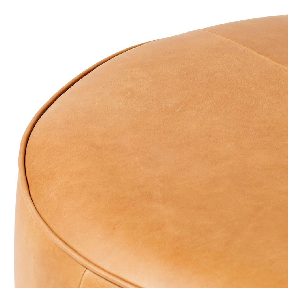 Four Hands - Sinclair Large Round Ottoman - Bttrscotch - 106119-012 veiw 3