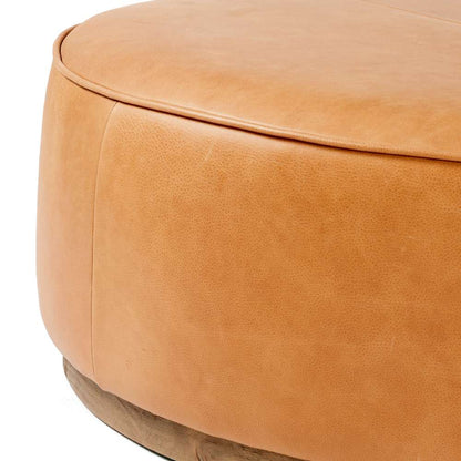 Four Hands - Sinclair Large Round Ottoman - Bttrscotch - 106119-012 veiw 4