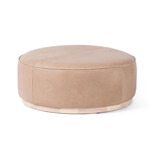 Four Hands - Sinclair Large Round Ottoman - Burlap - 106119-005 veiw 1