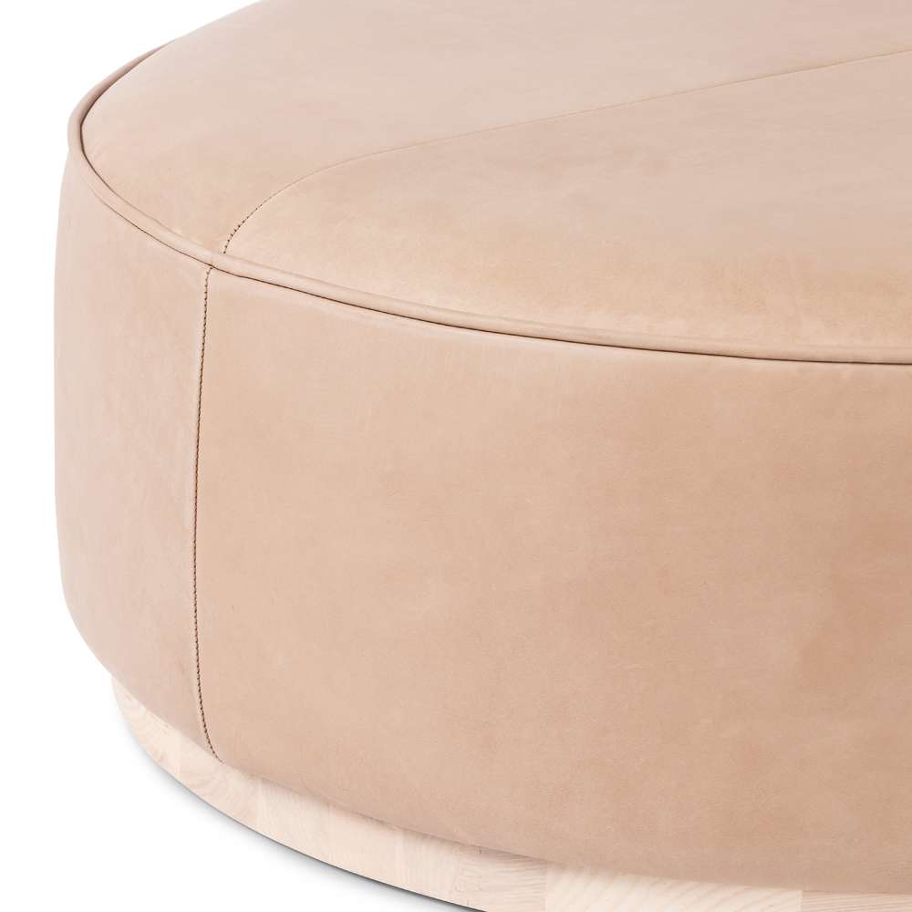 Four Hands - Sinclair Large Round Ottoman - Burlap - 106119-005 veiw 3