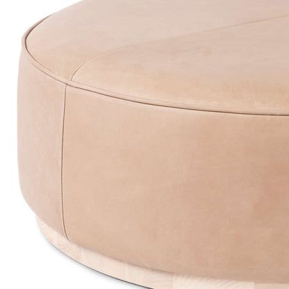 Four Hands - Sinclair Large Round Ottoman - Burlap - 106119-005 veiw 3