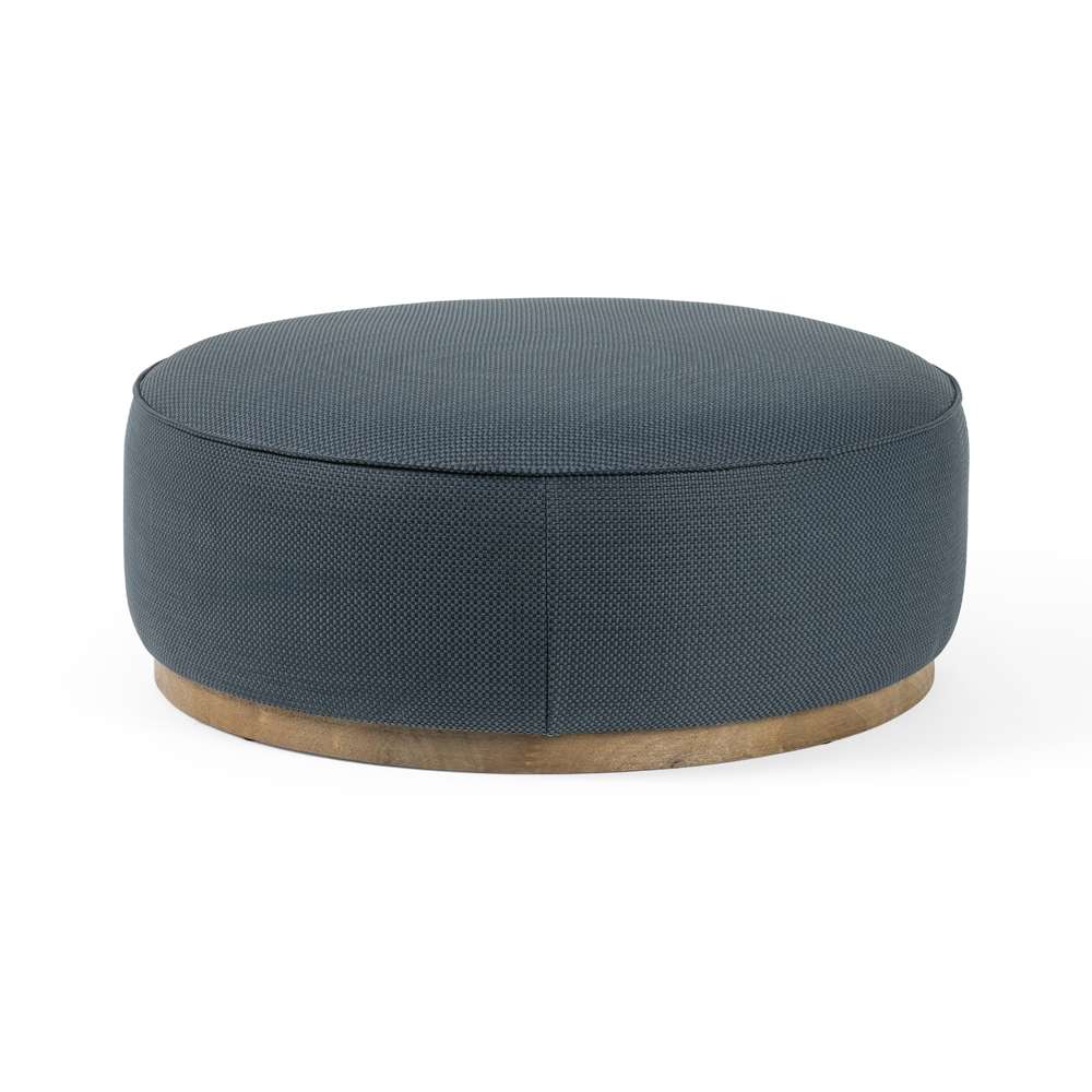 Four Hands - Sinclair Large Round Ottoman - Cobalt - 106119-011 veiw 1