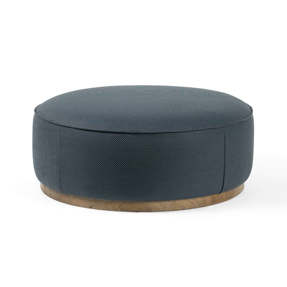 Four Hands - Sinclair Large Round Ottoman - Cobalt - 106119-011 veiw 5