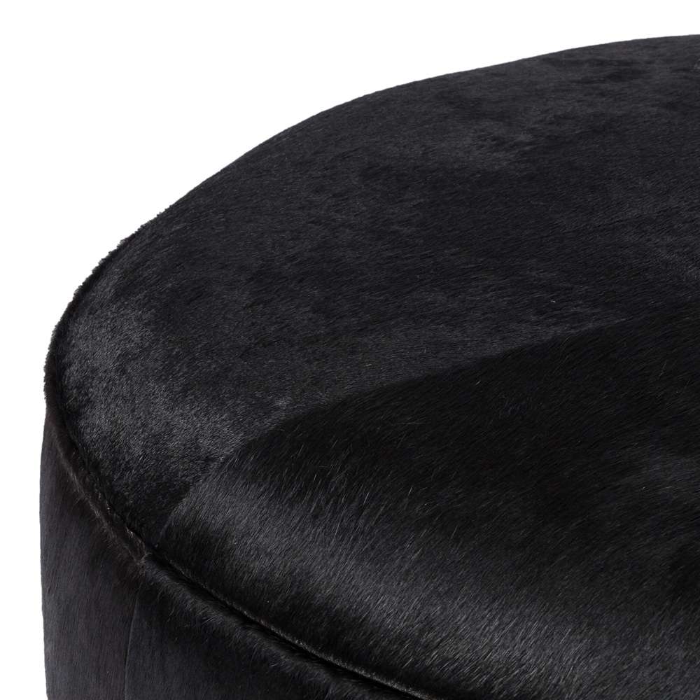 Four Hands - Sinclair Large Round Ottoman - Dark Hair on Hide - 106119-014 veiw 7