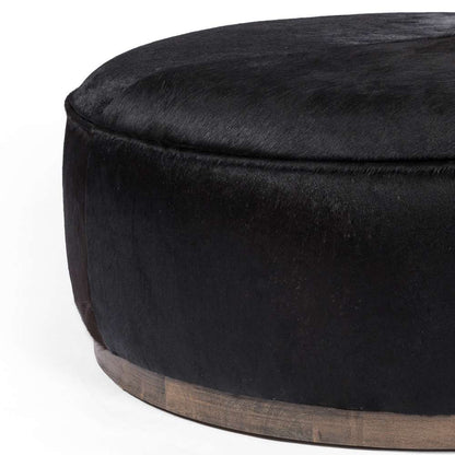 Four Hands - Sinclair Large Round Ottoman - Dark Hair on Hide - 106119-014 veiw 10