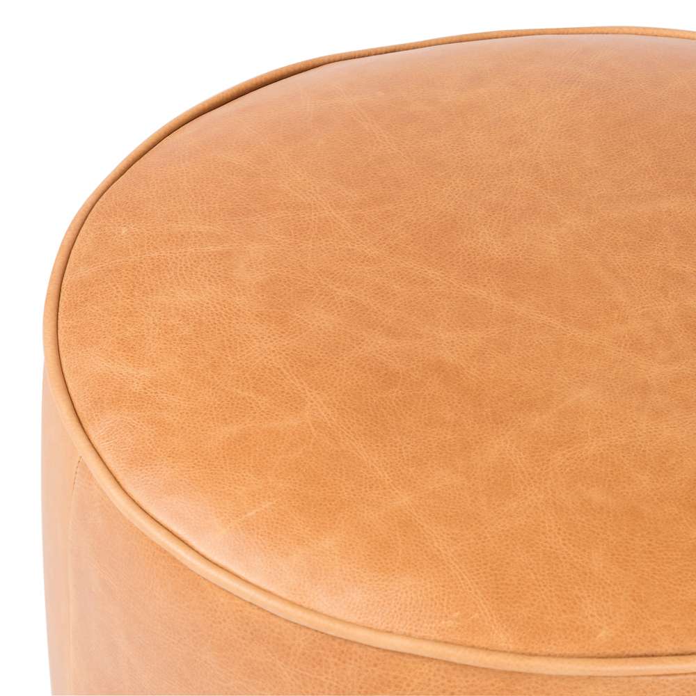 Four Hands - Sinclair Round Ottoman - Butterscotch - 106074-014 veiw 2