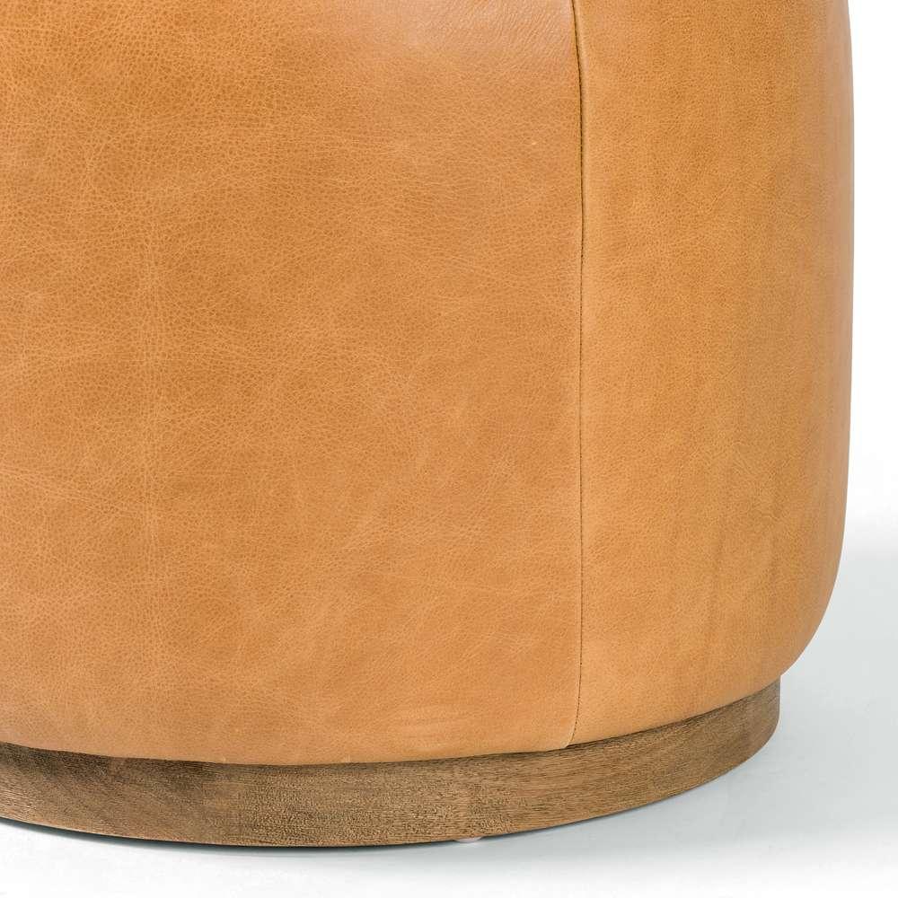 Four Hands - Sinclair Round Ottoman - Butterscotch - 106074-014 veiw 3